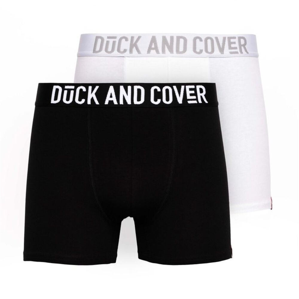 Duck and Cover Mens Salton Boxer Shorts (Pack of 2) / Black/White